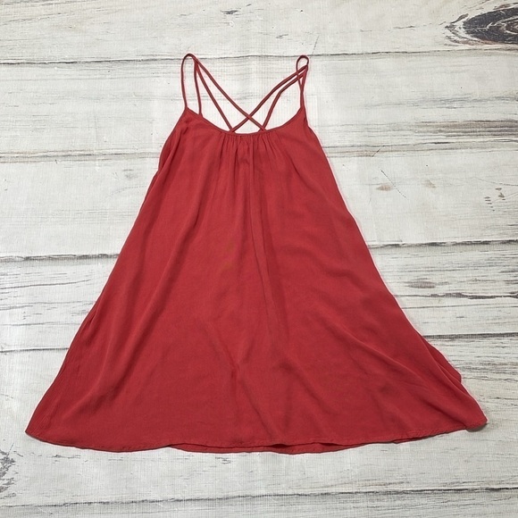 Elan Dress Women's Small Orange Mini Flare Dress Spaghetti Straps Pockets - Picture 11 of 17